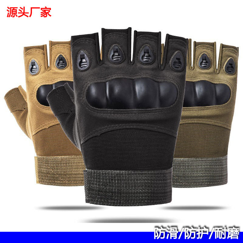 Half-finger Tactical Gloves Men's Outdoor Cycling Sports Non-slip Wear-resistant Mountaineering Fitness Training Five-finger Gloves - image 1