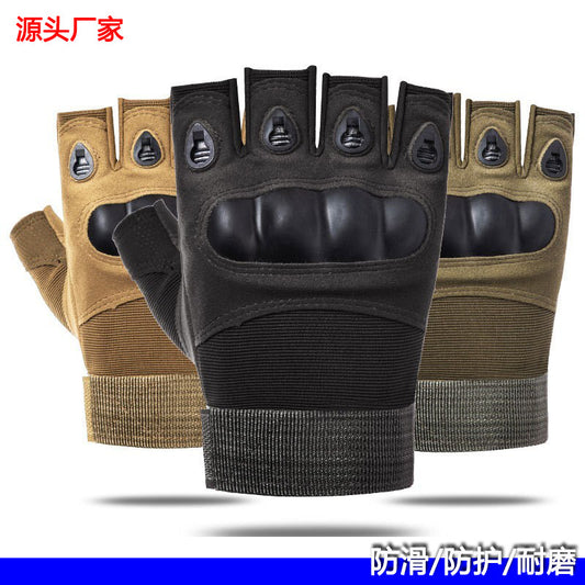 Half-finger Tactical Gloves Men's Outdoor Cycling Sports Non-slip Wear-resistant Mountaineering Fitness Training Five-finger Gloves - image 1