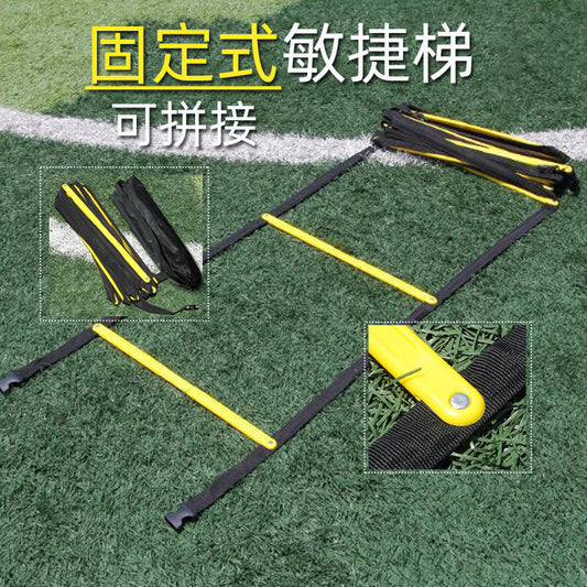Fixed Agility Ladder Rope Ladder Physical Fitness Soft Ladder Football Training Jump Grids Ladder Pace Training Ladder Basketball Equipment Can Be Spliced - image 1
