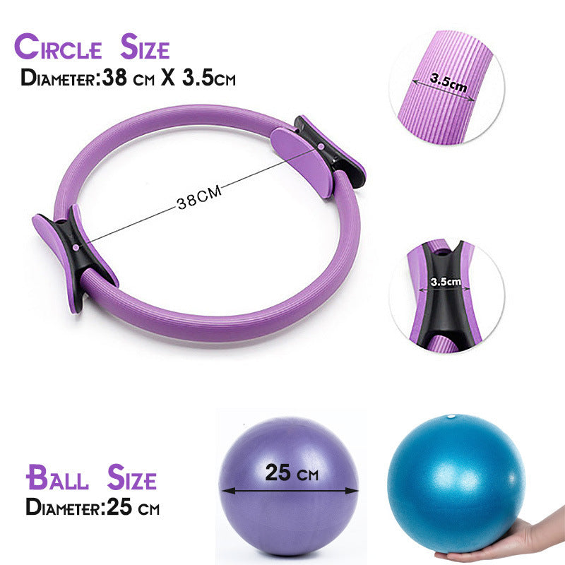 Pilates Circle Five-Piece Set Stretch Auxiliary Belt Latex Tension Belt 25cm Yoga Tube Ball Yoga Ring Combination - image 4