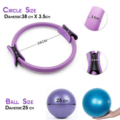 Pilates Circle Five-Piece Set Stretch Auxiliary Belt Latex Tension Belt 25cm Yoga Tube Ball Yoga Ring Combination - image 4