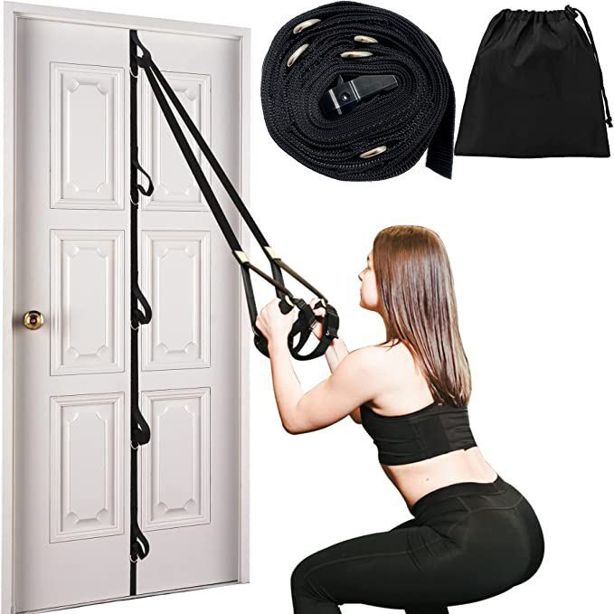 elastic rope door buckle 11 piece set tension device accessories pull rope door clip home fitness equipment multi-point door anchor belt - image 2
