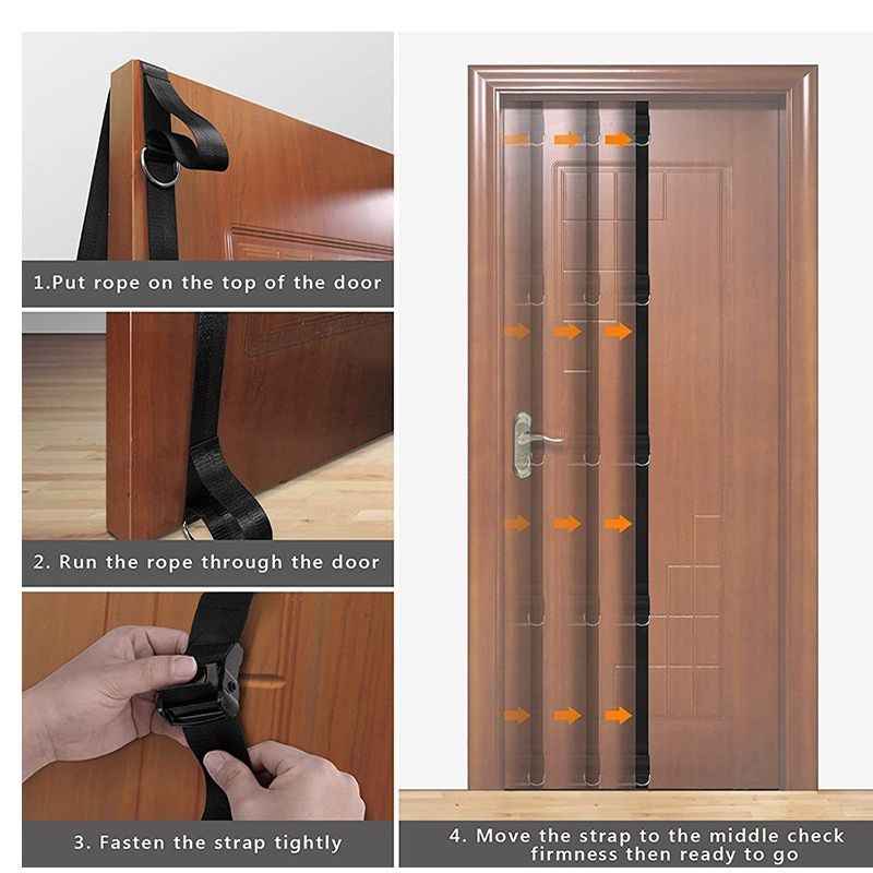elastic rope door buckle 11 piece set tension device accessories pull rope door clip home fitness equipment multi-point door anchor belt - image 3