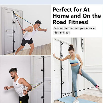 elastic rope door buckle 11 piece set tension device accessories pull rope door clip home fitness equipment multi-point door anchor belt - image 4