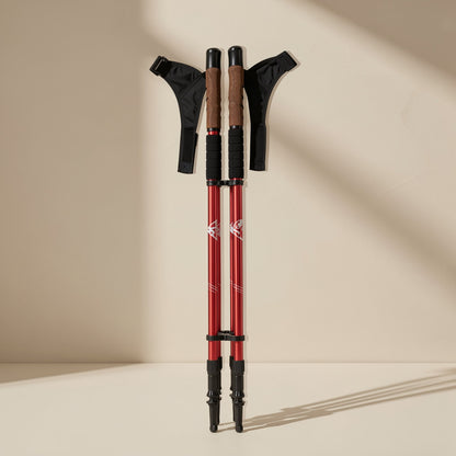 Trailpair aluminum alloy trekking pole set with cork handles and storage bag - view 2