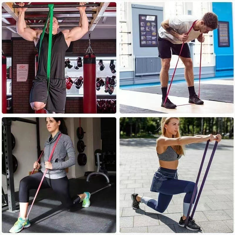 Manufacturer Yoga Fitness Resistance Band Tension Band Tension Rope Hanging Elastic Rope Strength Training Belt Tpe Material - image 3