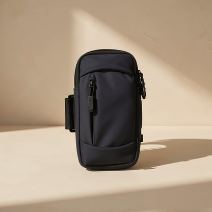 Solid-color PU phone arm bag with polyester-cotton lining - view 2