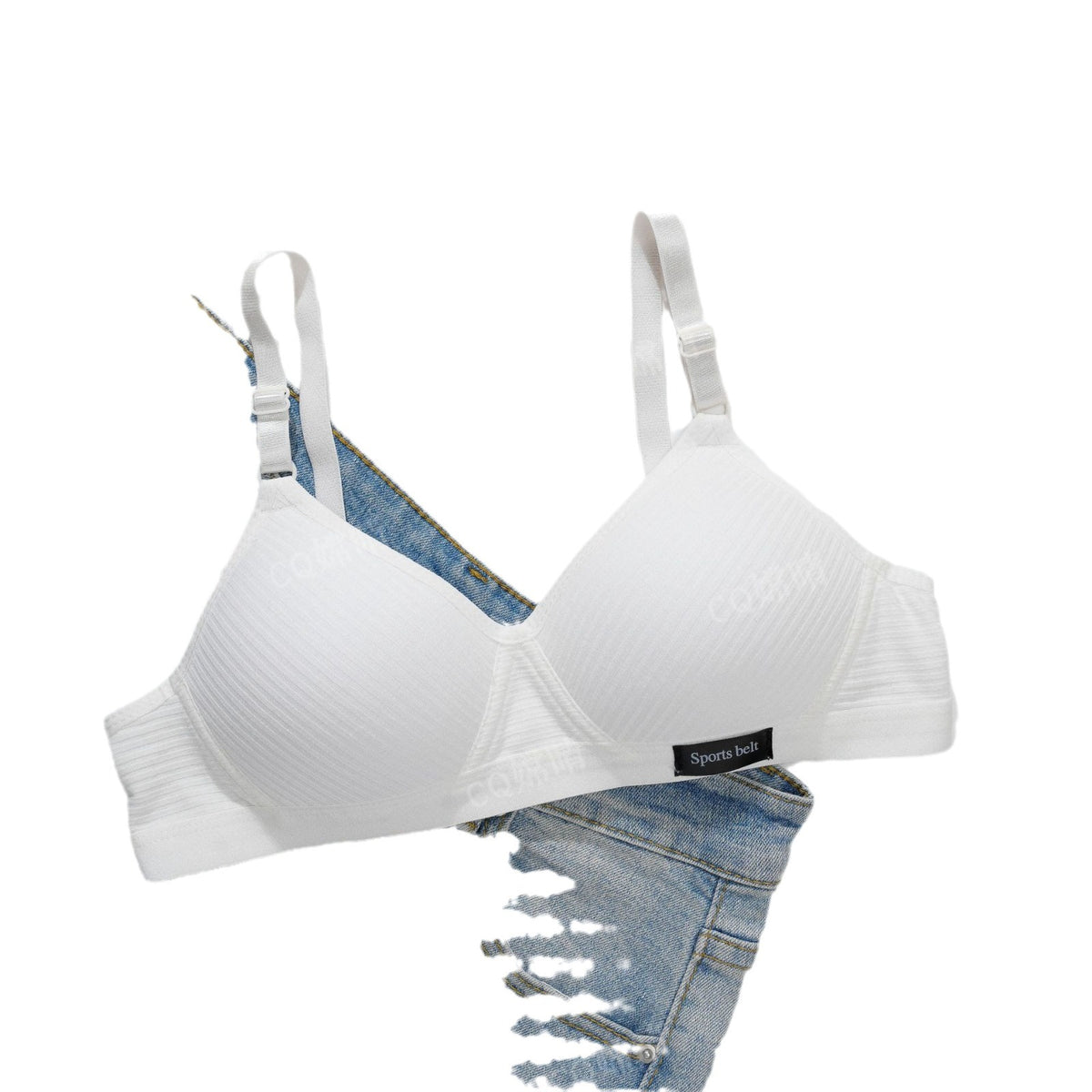 Cross-Border Southeast Asian Underwear Student Cotton Wire-Free Girl Amusement Park Thin Bra Simple Push-Up Bra - image 5