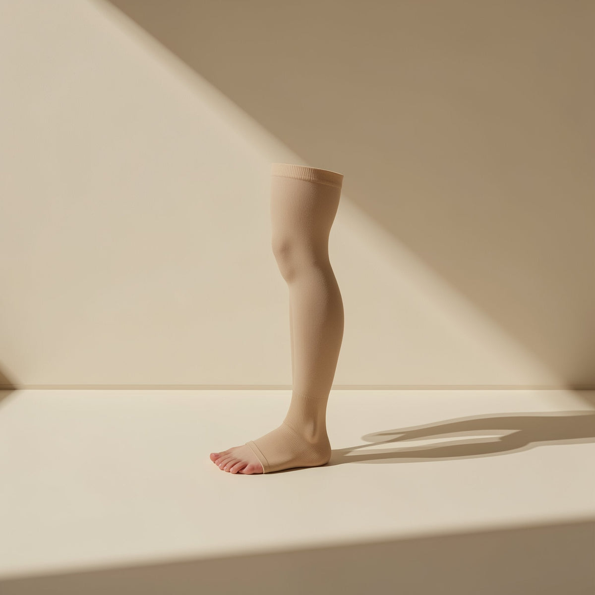 Solid-color polyester sports socks with an over-the-knee length