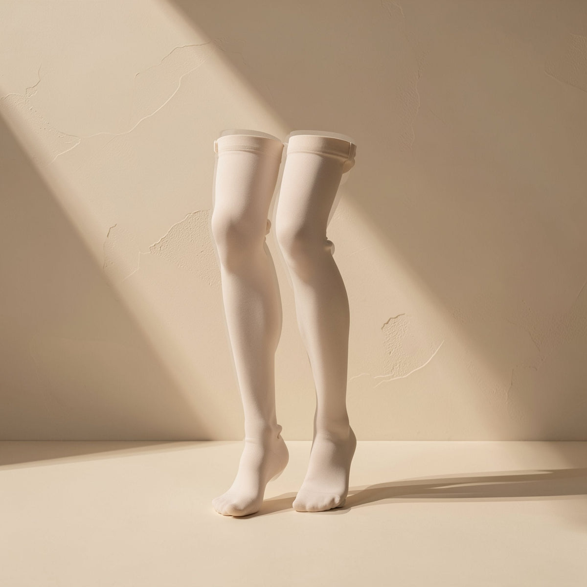 Solid-color polyester sports socks with an over-the-knee length - view 2