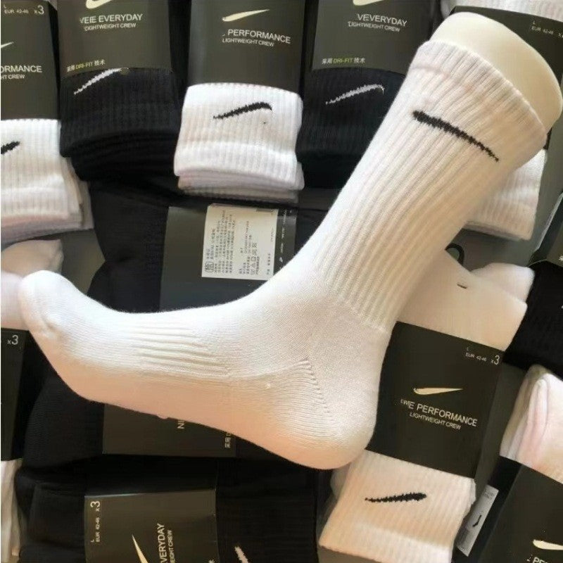 Four-Season Unisex High-Tube Sports Cotton Socks, Mid-Tube Socks, Thickened Towel Bottom Socks, Running Fitness Ankle Socks - image 3