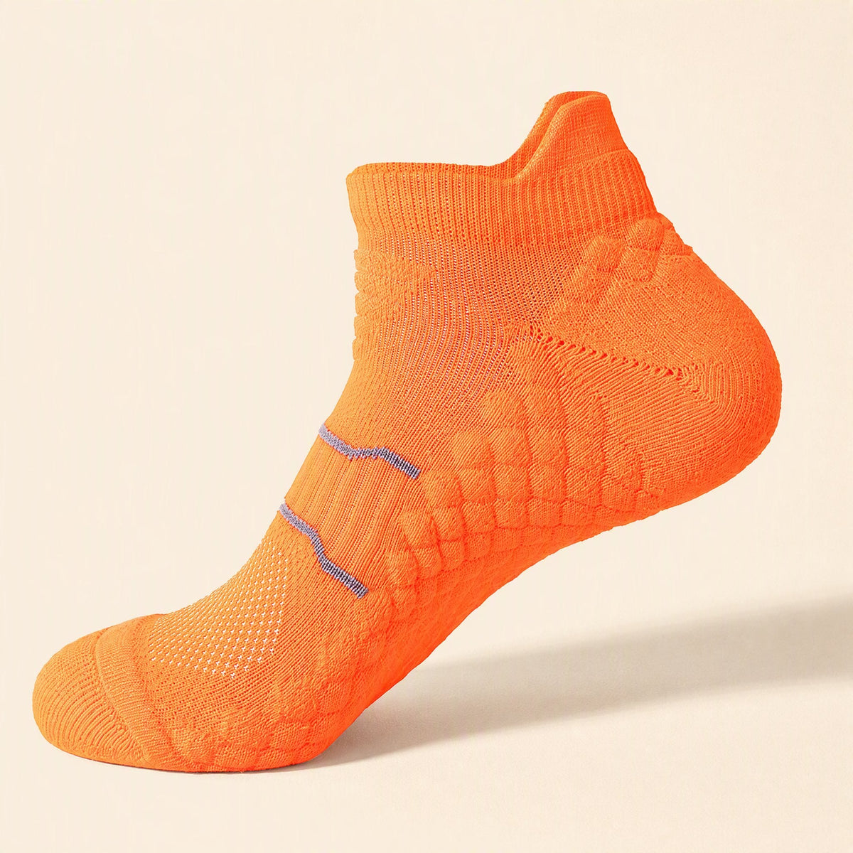 Short-tube polyester towel bottom running socks with a color-matching pattern - view 4