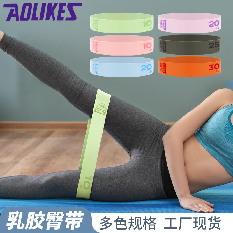 Aolikes Yoga Latex Tension Band Hip Lifting Leg Training Tension Ring Fitness Shaping Leg Sports Core Strength - image 4