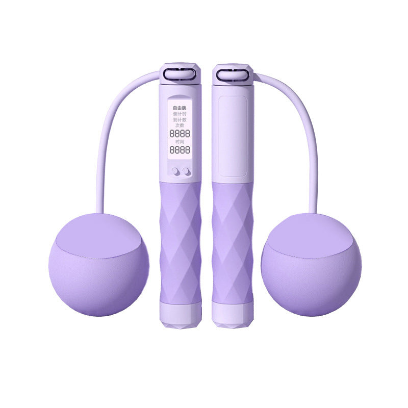 Cordless rope skipping count girls fitness Special Sports female weight-bearing professional fat burning rope weight-bearing steel wire rope skipping - image 5