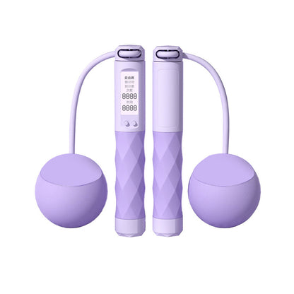 Cordless rope skipping count girls fitness Special Sports female weight-bearing professional fat burning rope weight-bearing steel wire rope skipping - image 5