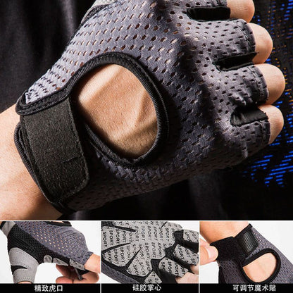 Fitness gloves half finger men and women breathable mesh gym sports yoga non-slip anti-cocoon riding sports gloves - image 2