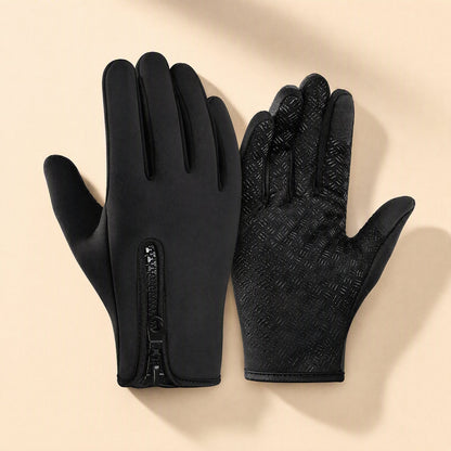 Polyester touch screen cycling gloves with anti-slip and windproof functions