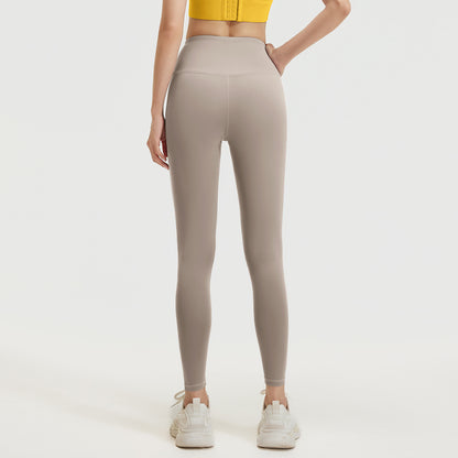 Peach-Colored High-Elasticity Yoga Pants for Women, Slim-Fitting, Running, Sports, Fitness, High-Waisted, Butt-Lifting Yoga Pants, Long Pants - image 3