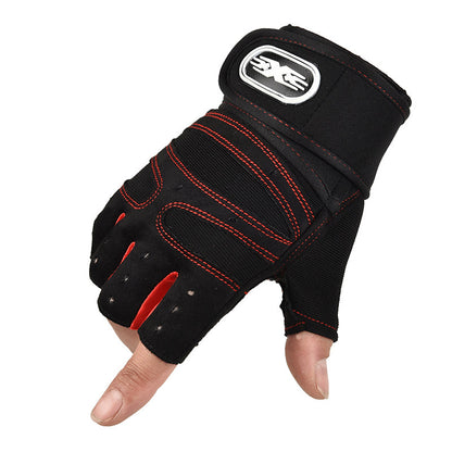 New fitness half finger gloves men and women protective anti-slip wrist guard barbell riding sports equipment foreign trade cross-border gloves - image 2