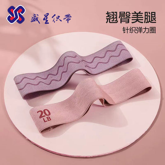 Crochet Resistance Band Yoga Tall Band Fitness Resistance Band Printed Elastic Value Yoga Booty Band Dropping Glue Non-slip - image 2