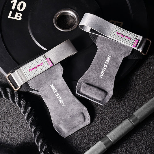 Weightlifting horizontal bar cowhide Palm protection men's and women's fitness gloves wrist guard pull-up hard pull auxiliary grip booster belt - image 1