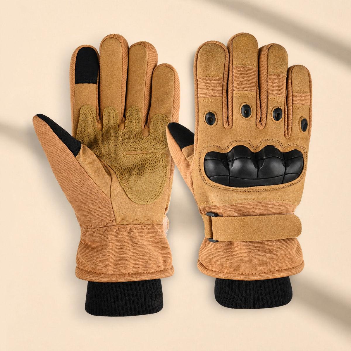 Full-finger winter gloves with a thick fleece-lined soft shell - view 3