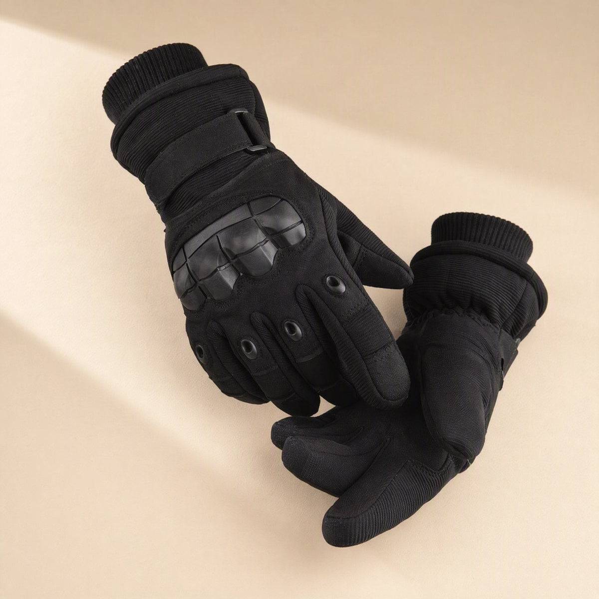 Full-finger winter gloves with a thick fleece-lined soft shell - view 4