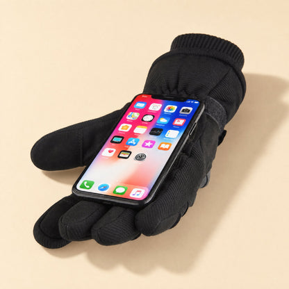 Full-finger winter gloves with a thick fleece-lined soft shell - view 5