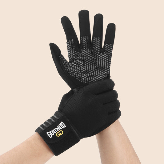 New full finger fitness gloves sports breathable wristband wear-resistant Barbell equipment weightlifting iron sports gloves - image 2
