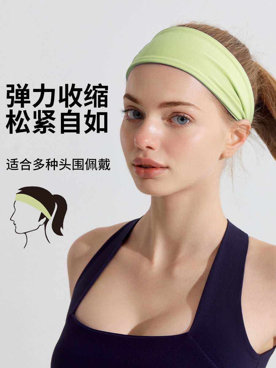 Elastic Headband Sports Headband Women's Antiperspirant Sweat Absorbent Running Fitness Yoga Headband Headband Women's Wide Side - image 3