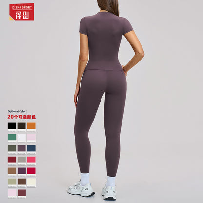 Zechuang spring T-shirt quick-drying yoga clothes short-sleeved fitness top blouse outdoor running sports short-sleeved female 8455 - image 2