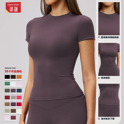 Zechuang spring T-shirt quick-drying yoga clothes short-sleeved fitness top blouse outdoor running sports short-sleeved female 8455 - image 3