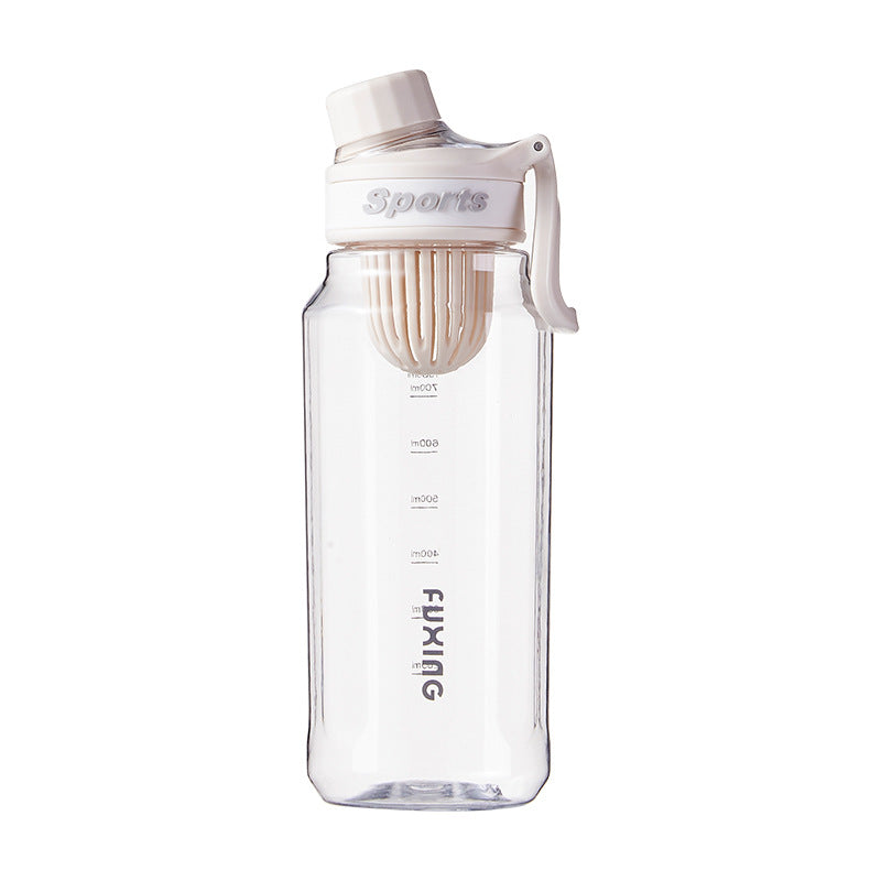 Minimalist sports water cup for male and female students outdoor portable kettle fitness high-looking portable cup with tea compartment plastic cup - image 5