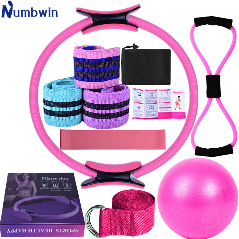 Yoga Fitness 11-piece ribbon latex silk hip abuse ring latex elastic ring yoga ball stretch belt Pilates - image 1
