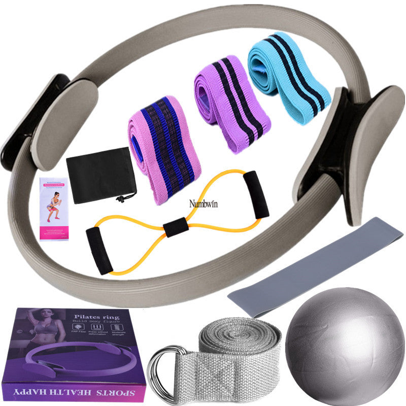 Yoga Fitness 11-piece ribbon latex silk hip abuse ring latex elastic ring yoga ball stretch belt Pilates - image 3