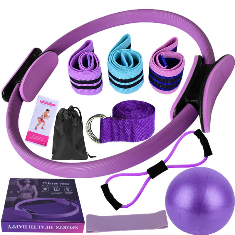 Yoga Fitness 11-piece ribbon latex silk hip abuse ring latex elastic ring yoga ball stretch belt Pilates - image 4
