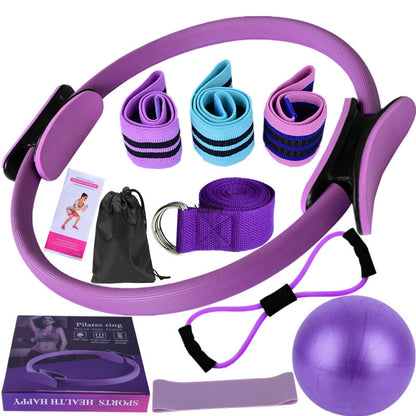 Yoga Fitness 11-piece ribbon latex silk hip abuse ring latex elastic ring yoga ball stretch belt Pilates - image 4