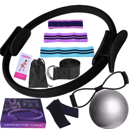 Yoga Fitness 11-piece ribbon latex silk hip abuse ring latex elastic ring yoga ball stretch belt Pilates - image 5