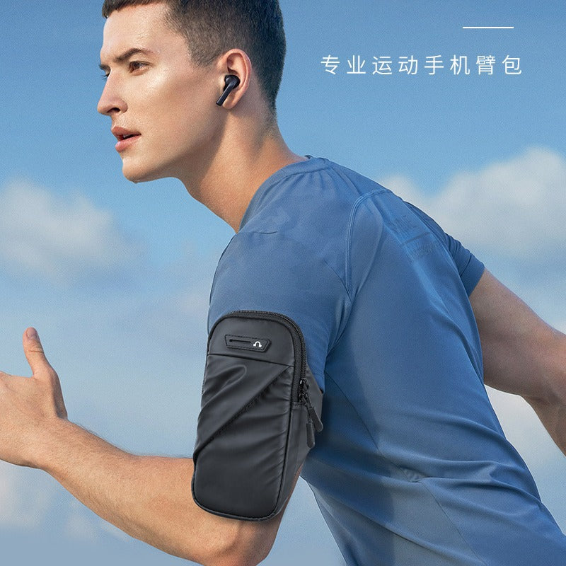 Sports running mobile phone arm bag women's fitness wrist bag breathable PU arm band outdoor cycling men's arm sleeve mobile phone handbag - image 2