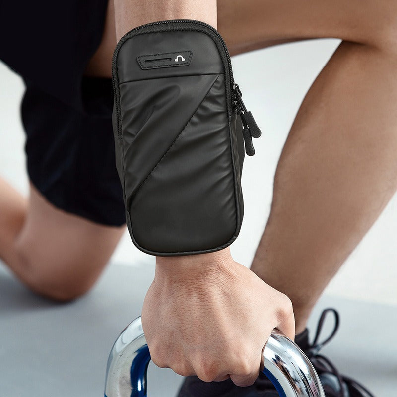 Sports running mobile phone arm bag women's fitness wrist bag breathable PU arm band outdoor cycling men's arm sleeve mobile phone handbag - image 3