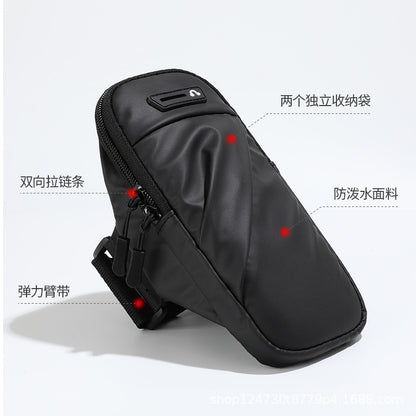 Sports running mobile phone arm bag women's fitness wrist bag breathable PU arm band outdoor cycling men's arm sleeve mobile phone handbag - image 5