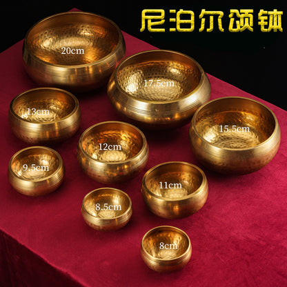 Cross-Border Singing Bowl Wholesale Nepalese Sanskrit Sound Bowl Buddha Sound Singing Bowl Yoga Meditation Meditation Bowl Copper Chime Copper Bowl - image 1