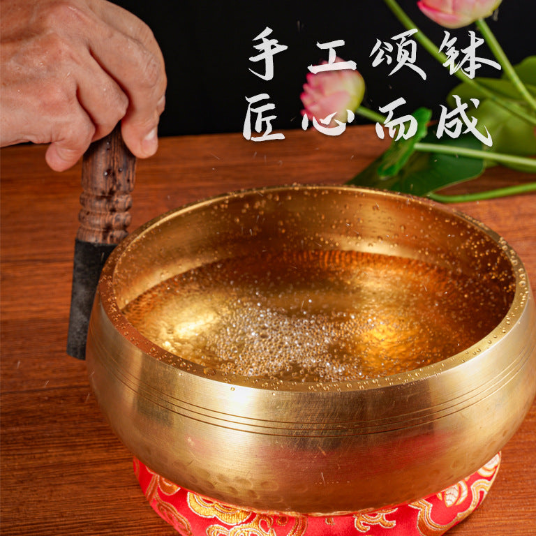 Cross-Border Singing Bowl Wholesale Nepalese Sanskrit Sound Bowl Buddha Sound Singing Bowl Yoga Meditation Meditation Bowl Copper Chime Copper Bowl - image 4