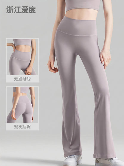 Aido Micro-Flared Yoga Pants Peach Butt Lift High-Waisted Sports Pants Fitness Tight Flared Pants Wide-Leg Yoga Wear - image 2