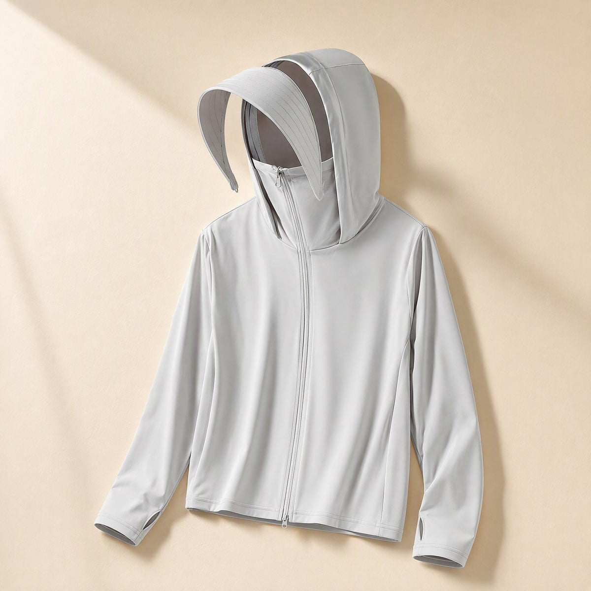 Hooded solid-color nylon sun protection clothing