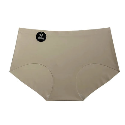 7A Mulberry Silk Milk Leather Underwear Women's Mid-Waist One-Piece Traceless Non-Hip Fitness Yoga Exercise Women's Briefs - image 5