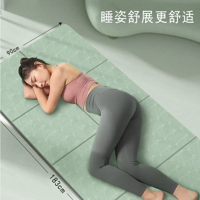 Wholesale Folding Yoga Mat Thickened Fitness Adult Children Household Non-Slip Rope Skipping Outdoor Lunch Break Mat - image 3