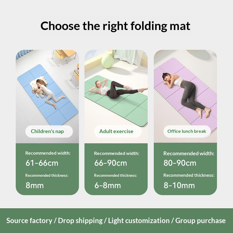 TPE Foldable Yoga Mat, Thickened And Non-slip