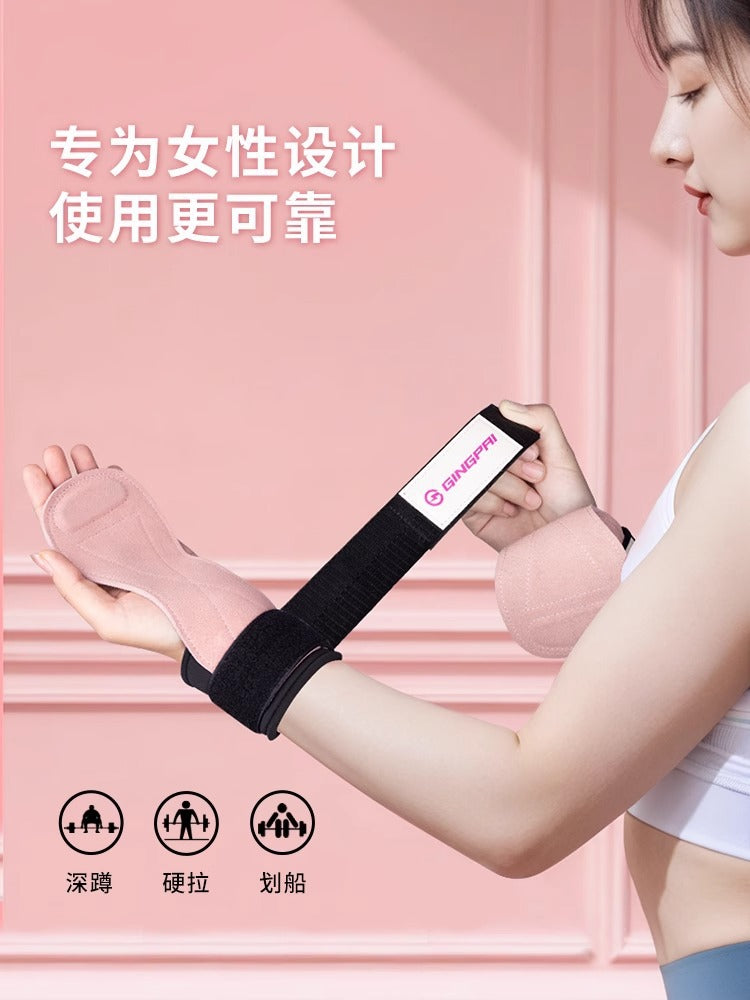 Fitness Assistive Belt Women's Hard Pull Wrist Pull Back Non-slip Cowhide Grip Strength Assistive Belt Non-slip Palm Wrist Gloves for Men - image 3