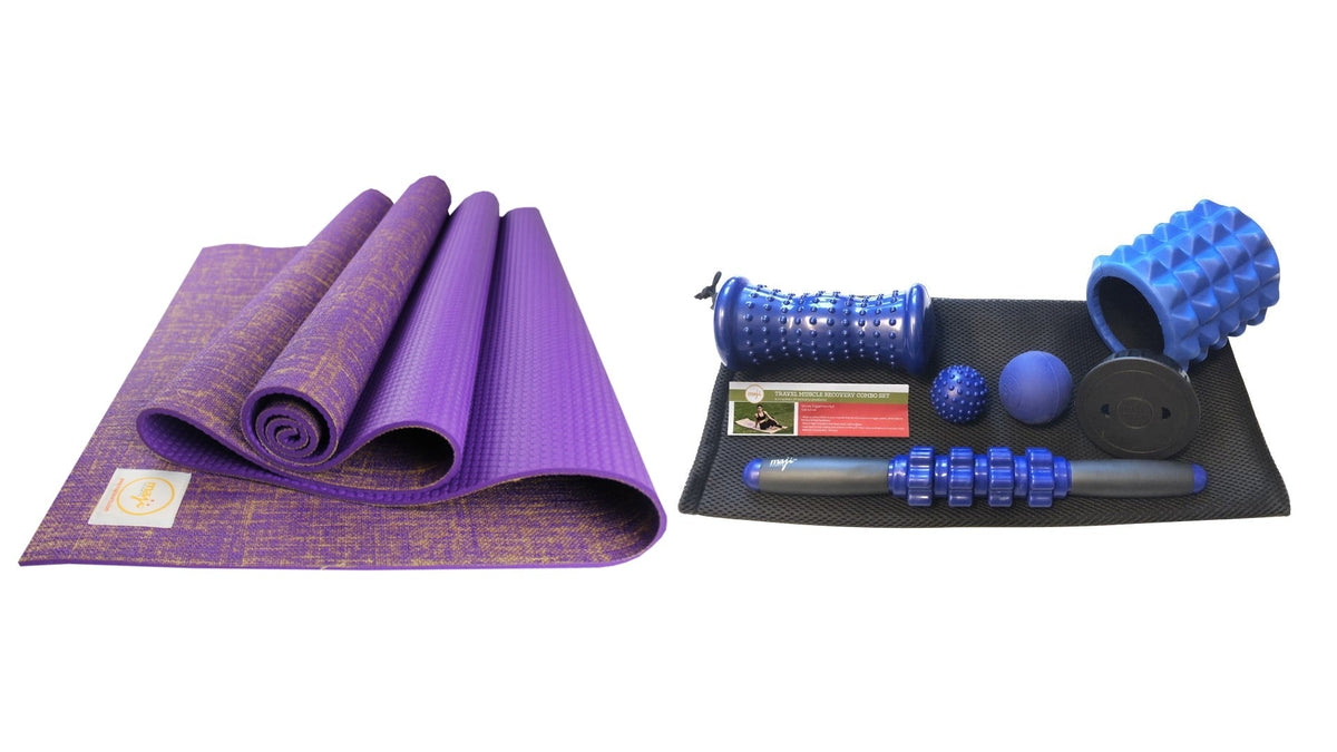 Jute Premium ECO Fitness, pilates, Yoga Mat + Muscle recovery Bundle